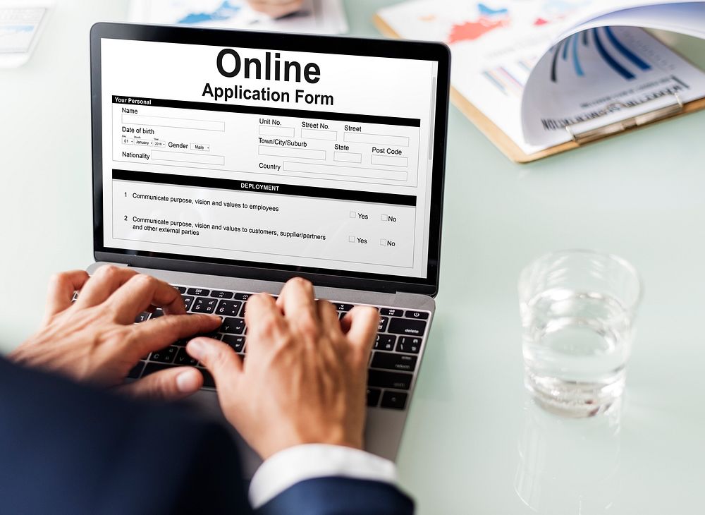 Online Application Form Info Detail Concept