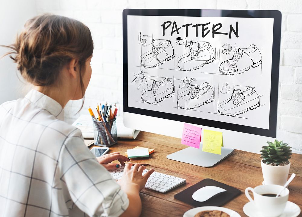 Shoe production procedure sketch drawing