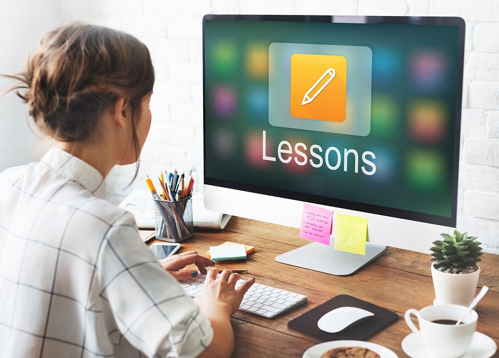 Pencil Icon Online Education Learning Graphic Concept