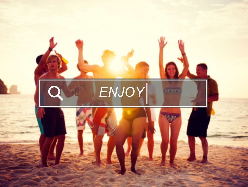 Enjoy Beach Summer Happiness Searching Box Concept