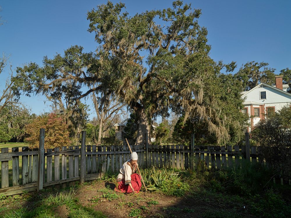                         Arielle O'Hara portrays the friary gardener and cook at Tallahassee, Florida's, Mission San Luis in…