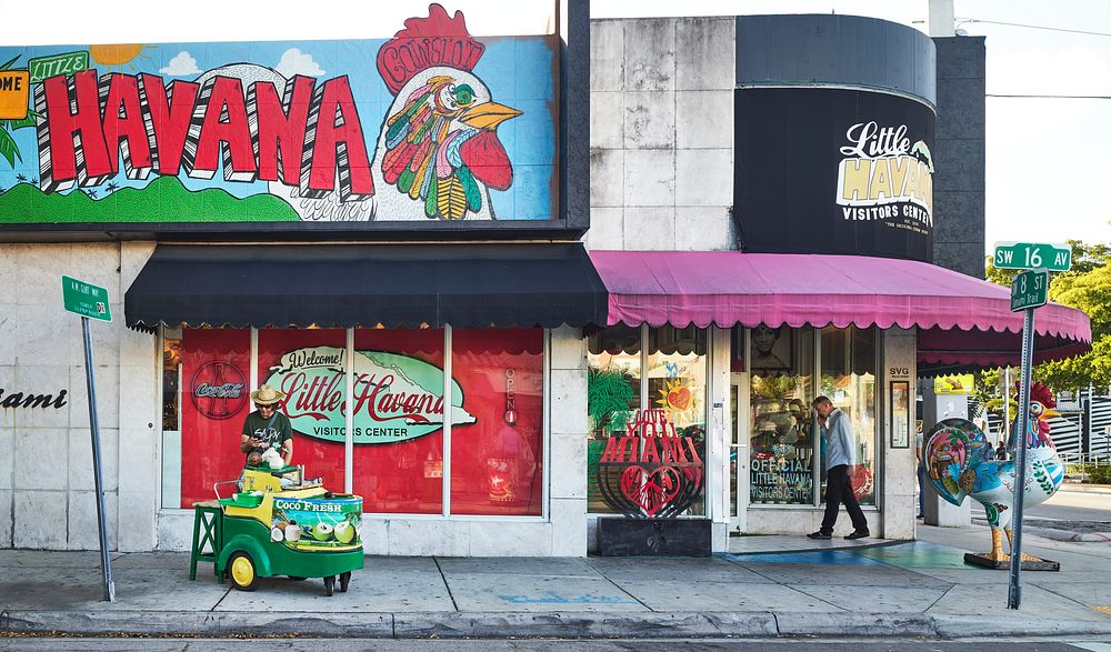                         A street vendor awaits customers on Calle Ocho (SW 8th Street), the vibrant artery of the historic…