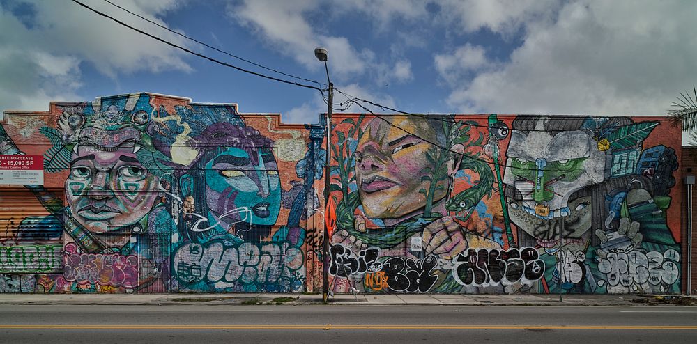                         Colorful mural in the Wynwood neighborhood of Miami, Florida, which Wikipedia calls "one of the…