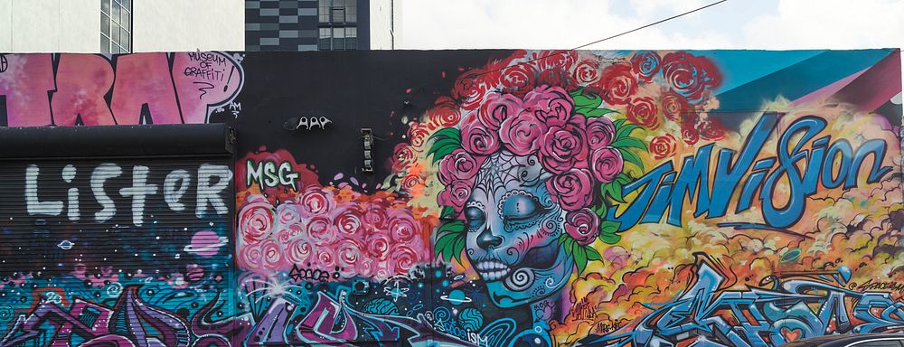                         Colorful mural in the Wynwood neighborhood of Miami, Florida, which Wikipedia calls "one of the…