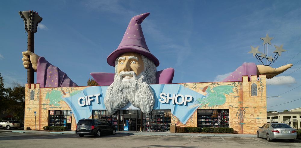                         This huge gift shop, on a vintage shopping strip in Kissimmee, Florida, may not have actual magical…