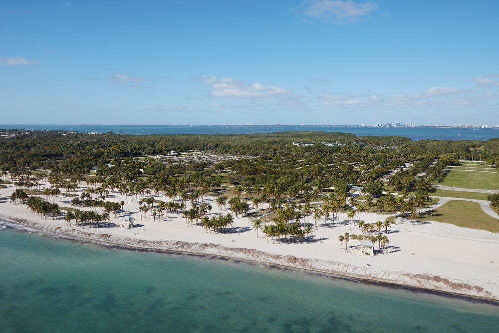                         Beach in Key Biscayne, a barrier island town across the Rickenbacker Causeway from Miami, Florida   …