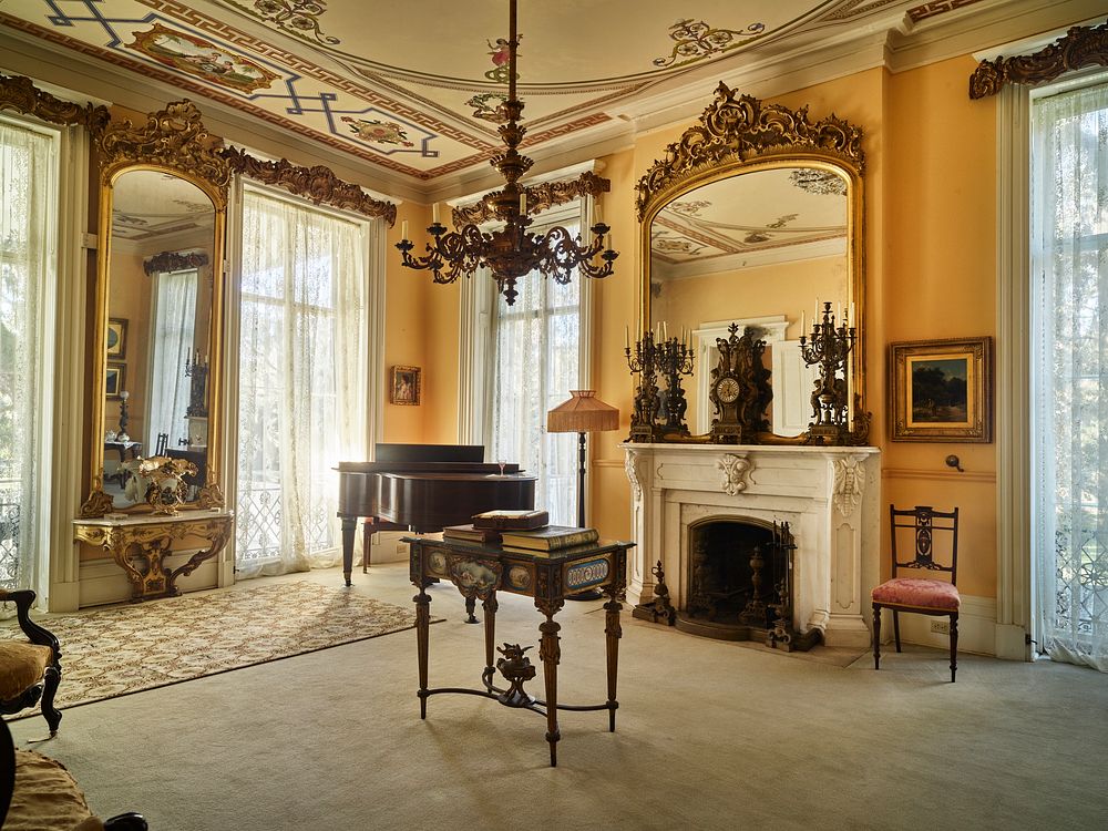                         Music room inside the main house at Goodwood Museum & Gardens, an "Old Florida" house museum and…