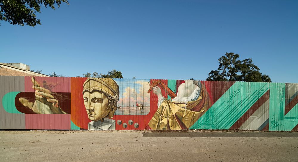                         Part of a long panel of paintings outside the Cummer Museum of Art and Gardens in Jacksonville…