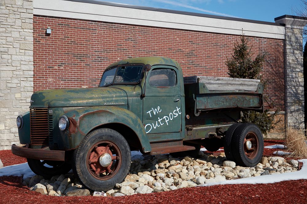                         The truck is quite old, but the Outpost gas station beside which it sits in Sycamore, Illinois…