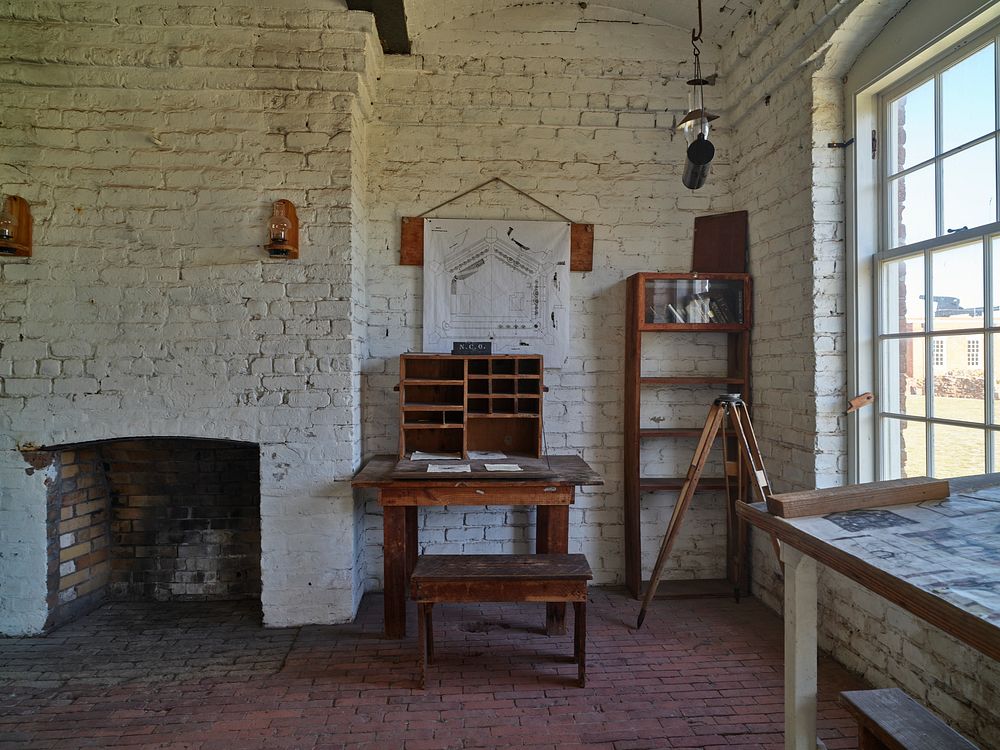                         Scene inside the fortress at Fort Clinch State Park, now a living-history museum in the town of…
