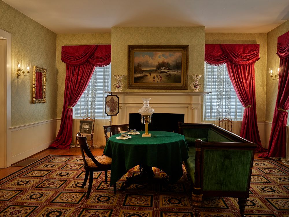                        One of three first-floor parlors at the teen-years home of Mary Todd Lincoln, once an elegant inn…