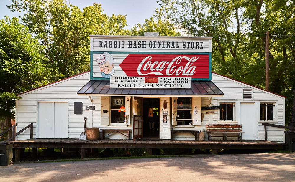                         The old general store in the little Ohio River "country town" of Rabbit Hash, Kentucky, which has…