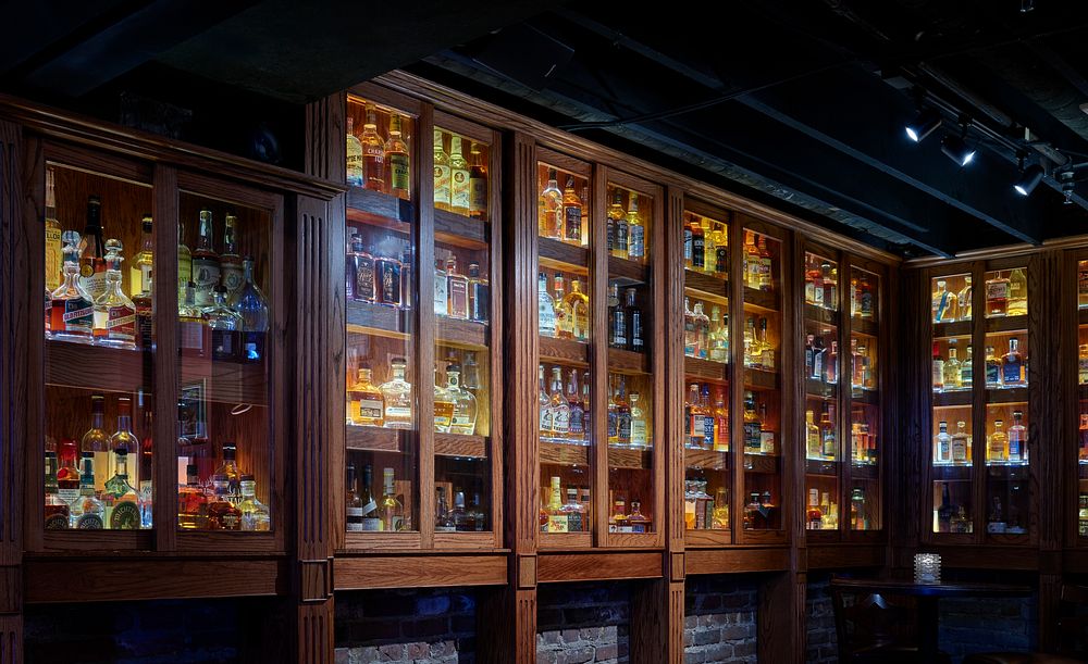                         Just a portion of the legendary Bourbon Bar at the Miller House restaurant and lounge, located in a…
