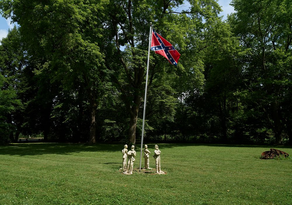                         Miniature Confederate tableau outside Octagon Hall, an eight-sided antebellum mansion in Franklin…