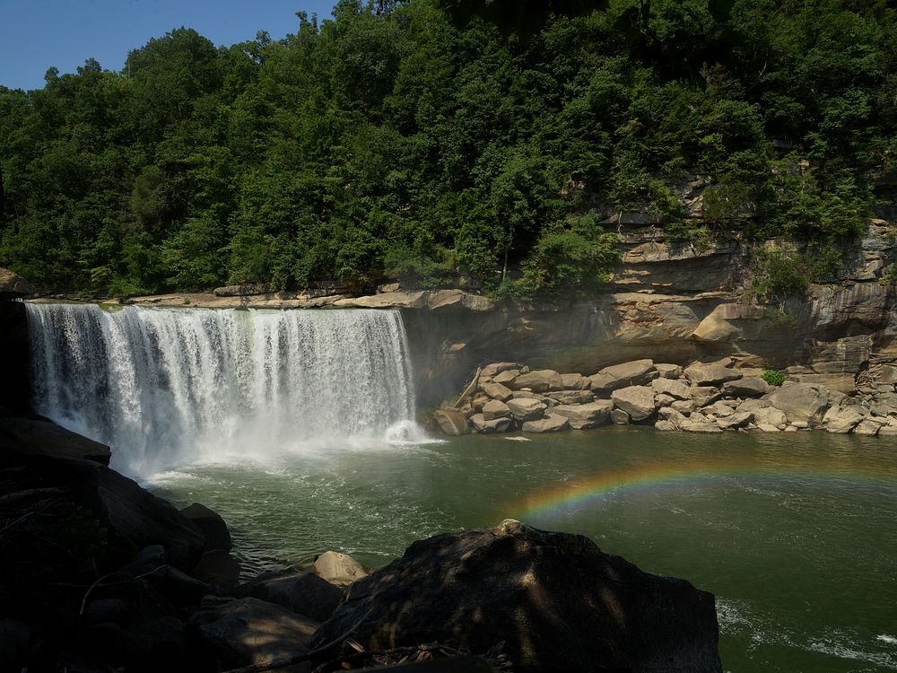                         View of the falls of the Cumberland River, sometimes referred to as the "Niagara of the South" at…
