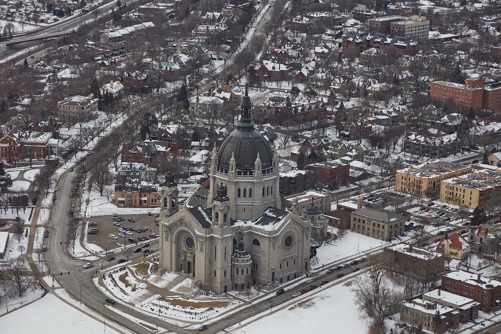                         Wintertime aerial view of downtown St. Paul, which--along with neighboring Minneapolis--is one of…