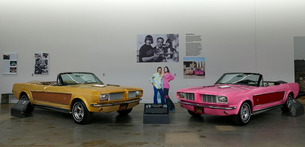                         Cars belonging to the singer duo Sonny and Cher at the Midwest Dream Car Collection showroom in…