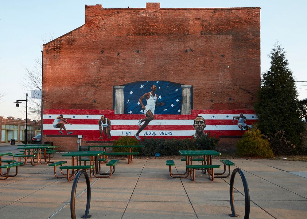                         A mural honoring Jesse Owens in an African American neighborhood of St. Louis, Missouri             …