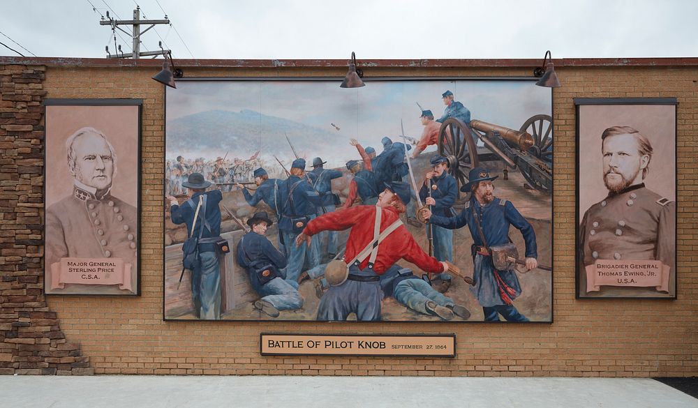                         The "Battle of Pilot Knob" mural is one of several murals along the historic, mostly two-lane, U.S.…