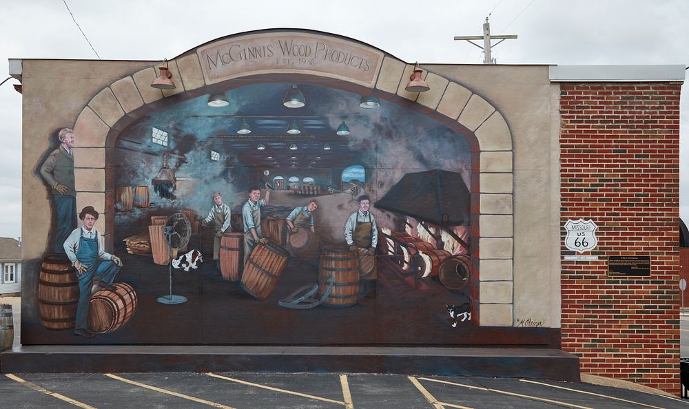                         The 2018 "Day in the Cooperage" mural along the historic, mostly two-lane, U.S. Route 66 in Cuba…