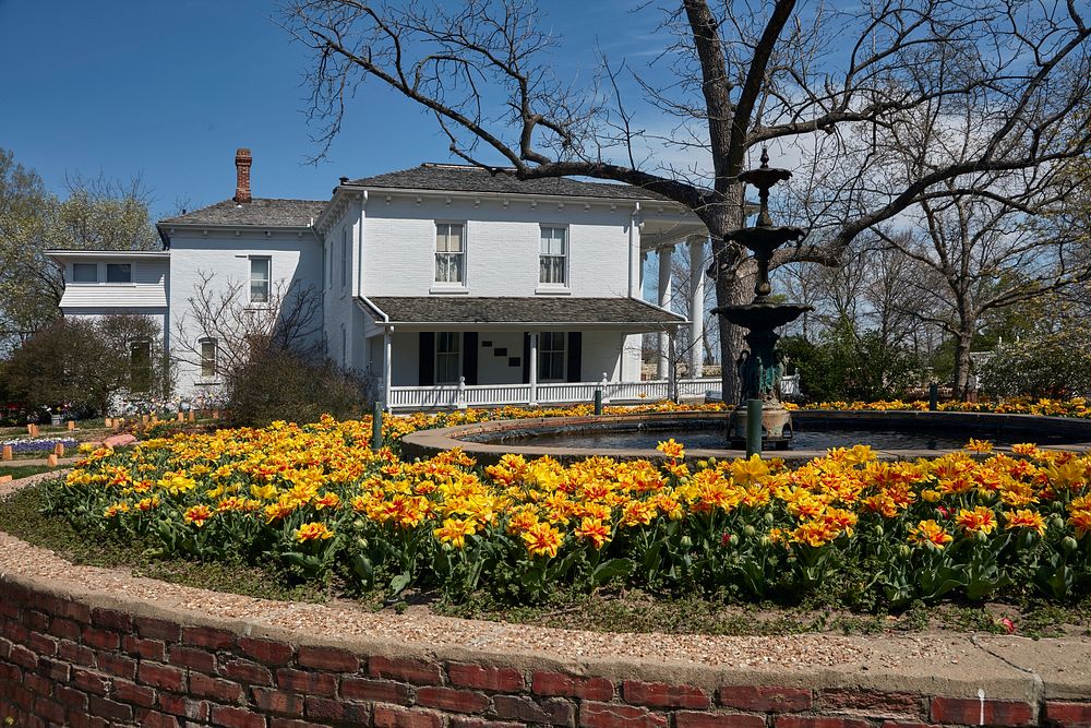                         Garden and home at the Ward-Meade Historic Site and Botanical Garden in the Kansas capital city of…