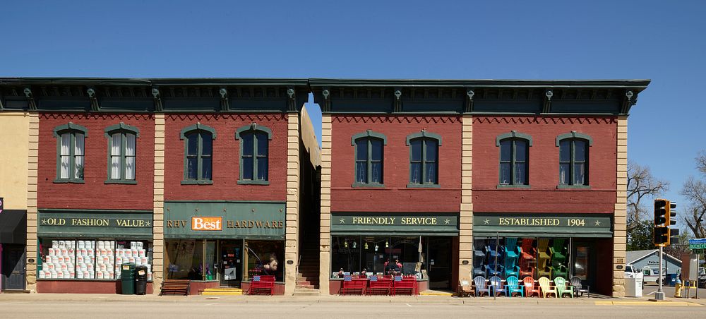                         The colorful and tidy RHV Hardware Store in Abilene, Kansas                        