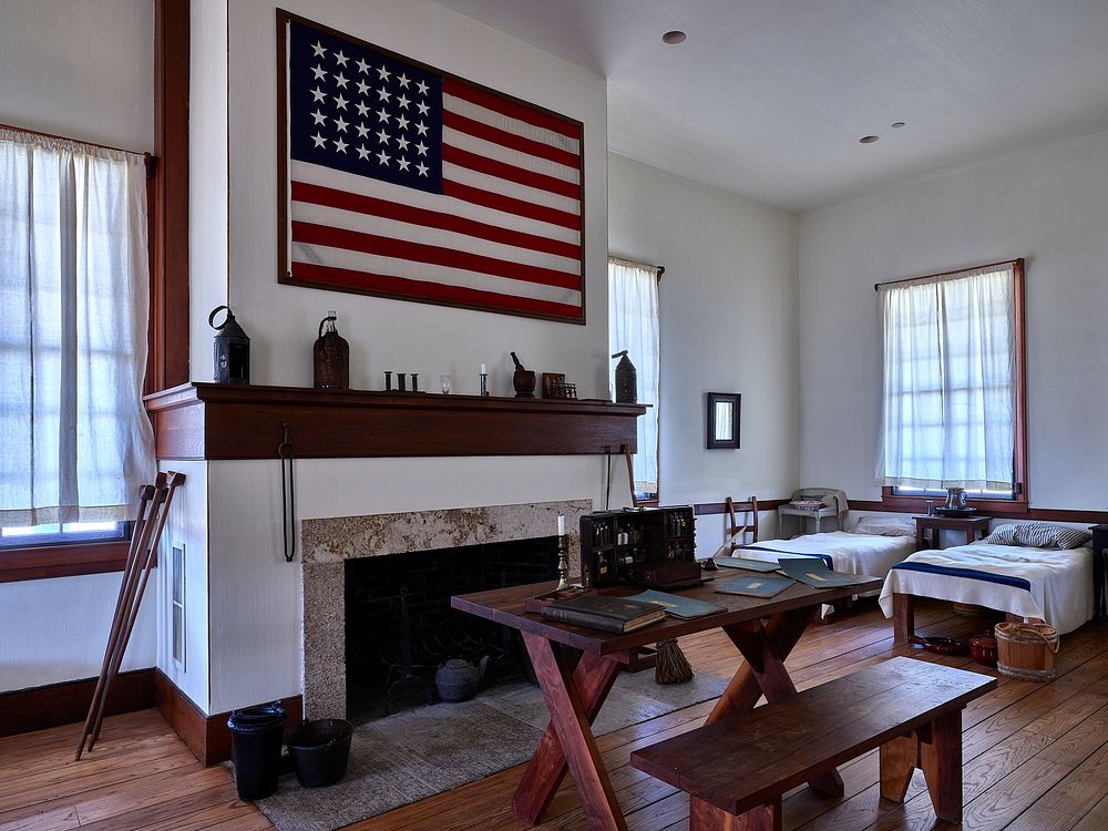                         Scene inside barracks at the Fort Scott national historic site in the southeast Kansas city also…