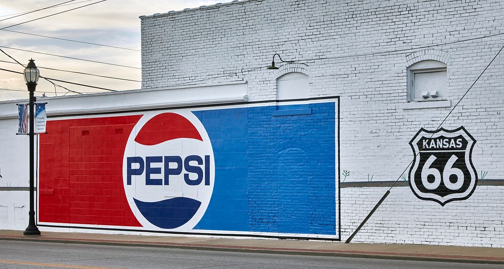                         Pepsi mural in Galena, one of only two small towns (Baxter Springs is the other) in the ever-so…