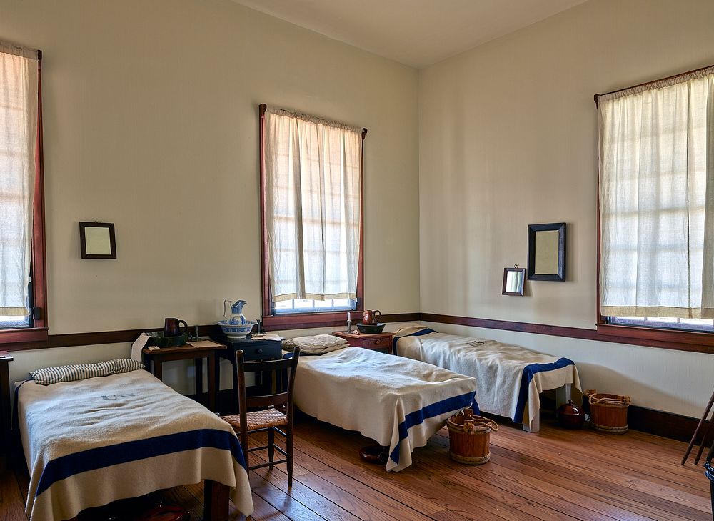                         Scene inside barracks at the Fort Scott national historic site in the southeast Kansas city also…