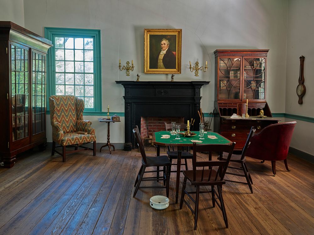                         Parlor at the Oakley Plantation, constructed in 1815 at the Audubon Memorial State Park in…
