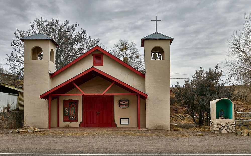                         The small Our Lady of Guadalupe Catholic Church in Hillsboro, near the town of Truth or Consequences…