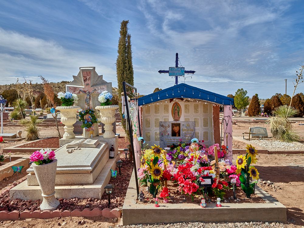                         Scene at a humble, unmarked country cemetery in Sierra County, New Mexico                        