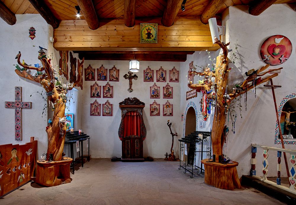                         An interior room at the Santo Niño de Atocha Chapel, built in 1857 in Chimayo, a New Mexico village…