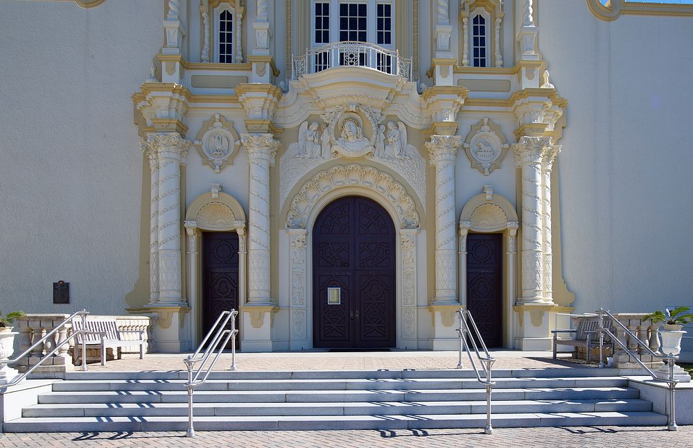                         Entrance to Saint Joseph's Catholic Church, founded in 1857 in Gretna, a small, mostly working-class…