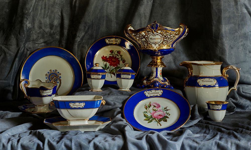                         Original Houmas House Limoges china, dating to 1828, displayed at Houmas House and Gardens, a…