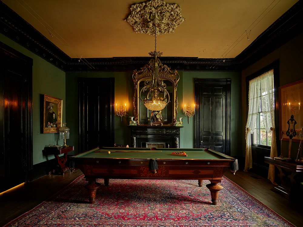                         Billiard room at Houmas House and Gardens, a Louisiana plantation-era attraction that includes…