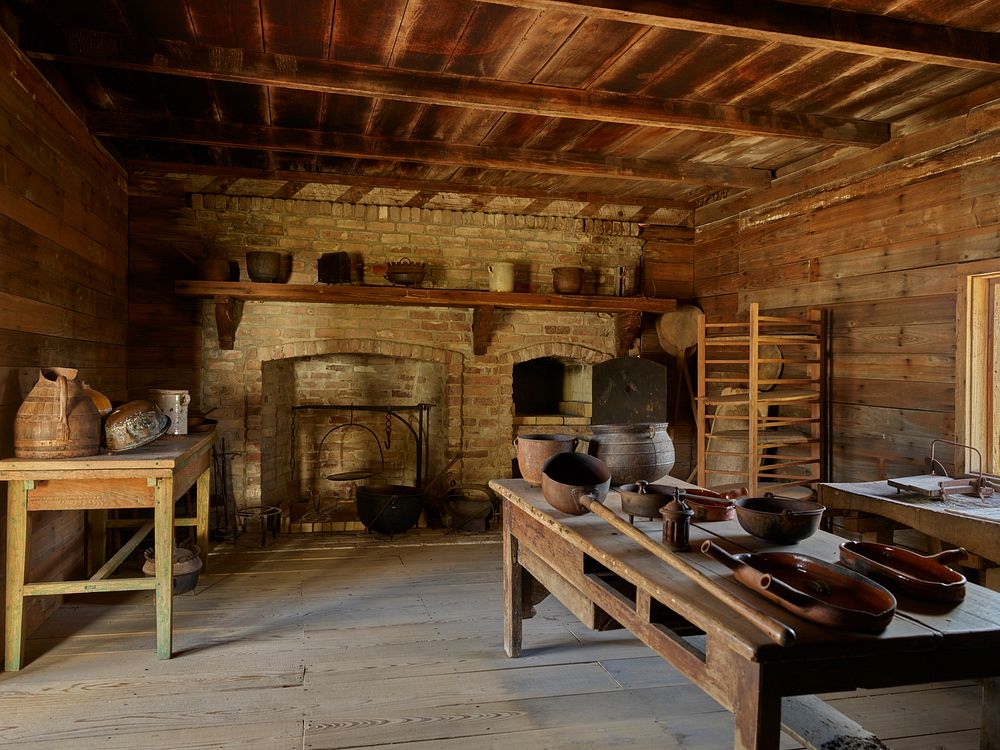                         Interior of the detached kitchen, thought to be the oldest in the state, preserved at Whitney…
