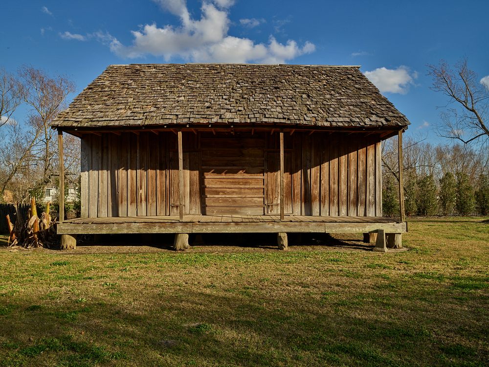                         A cypress slave cabin moved to Whitney Plantation, one of several surviving antebellum plantation…