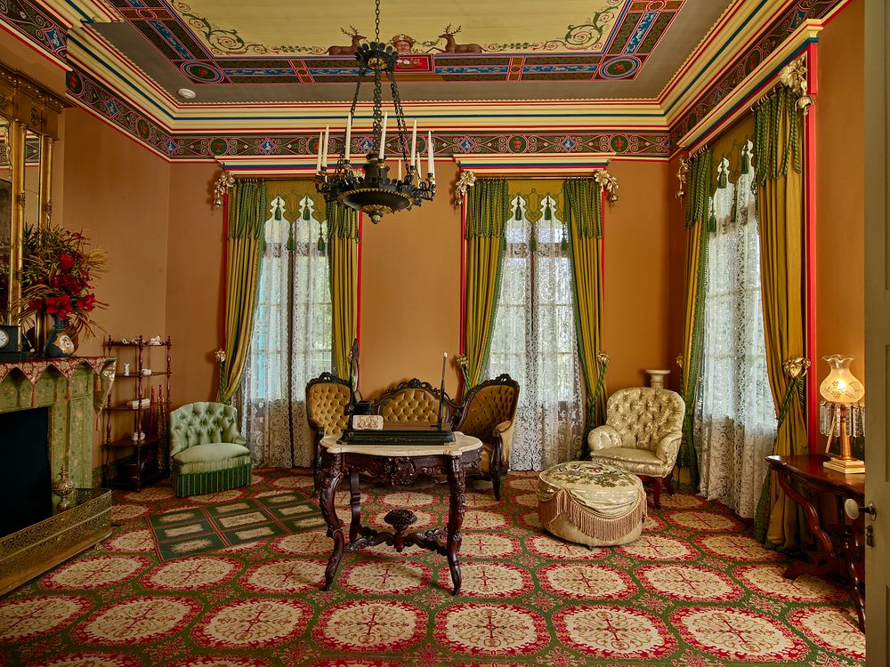                         Parlor at San Francisco Plantation house, built in the 1850s on land now (as of 2021) on Marathon…