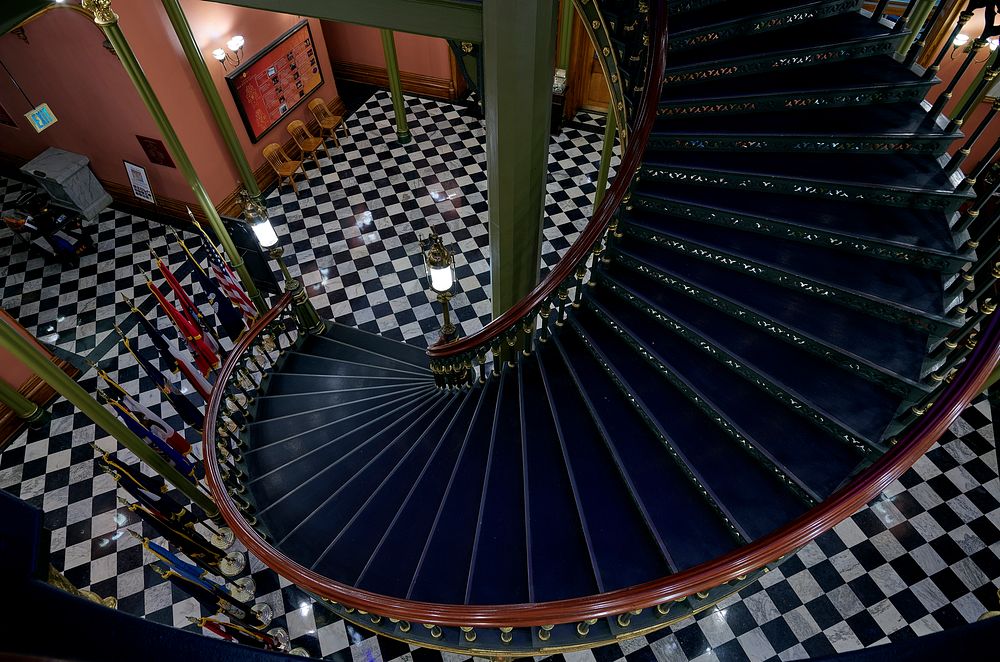                         Spiral staircase at Louisiana's Old State Capitol Building in Baton Rouge, which dates to 1852 and…