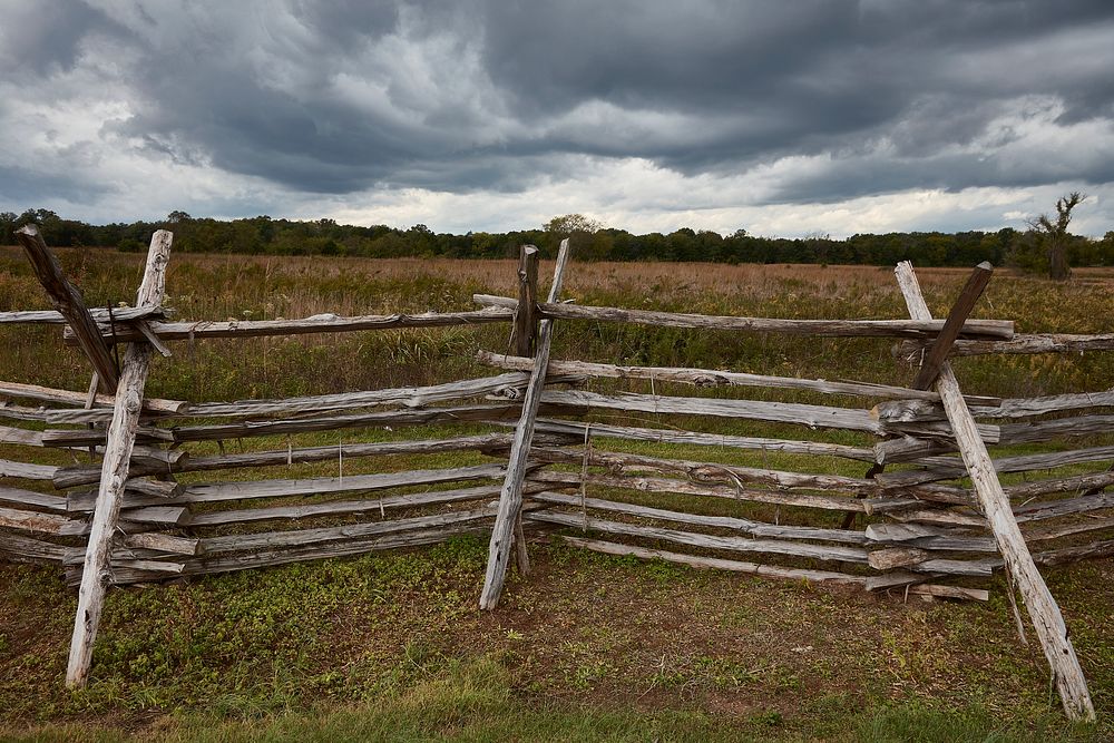                         A classic split-rail fence, easy to assemble and take apart, on the grounds of the Stones River…