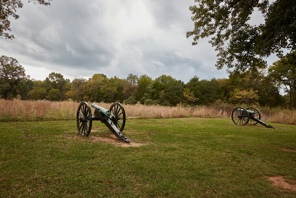                         Cannon on the grounds of the Stones River National Battlefield in Rutherford County, Tennessee, near…