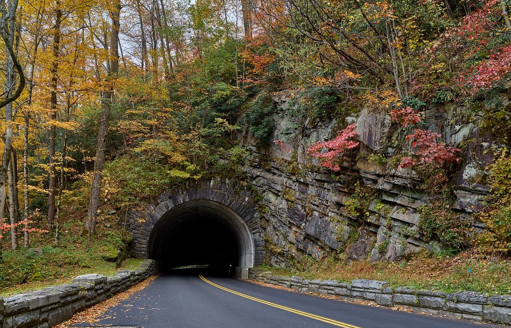                         One of several tunnels through the Tennessee portion of Great Smoky Mountains National Park, the…