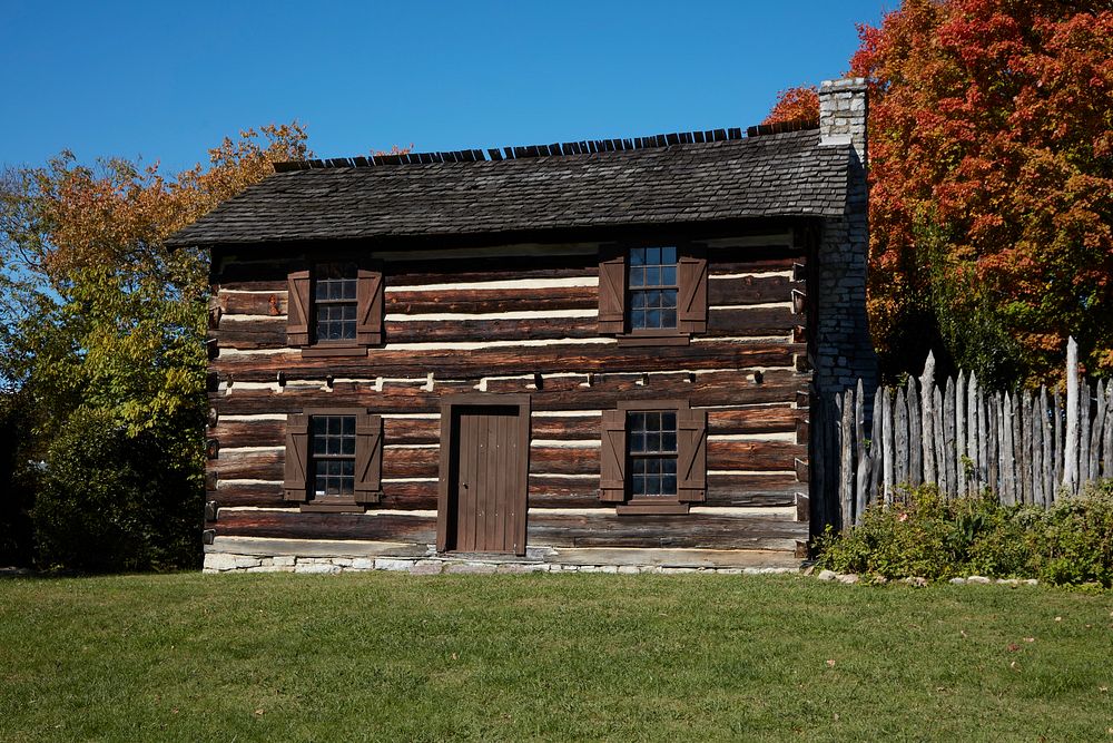                         The two-story log cabin at James White's Fort, built in 1785 by White, a land speculator from North…