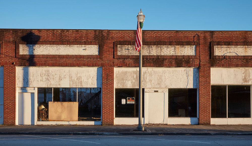                         Part of an abandoned storefront block in Rockwood, Tennessee, a city of about 5,000 residents…