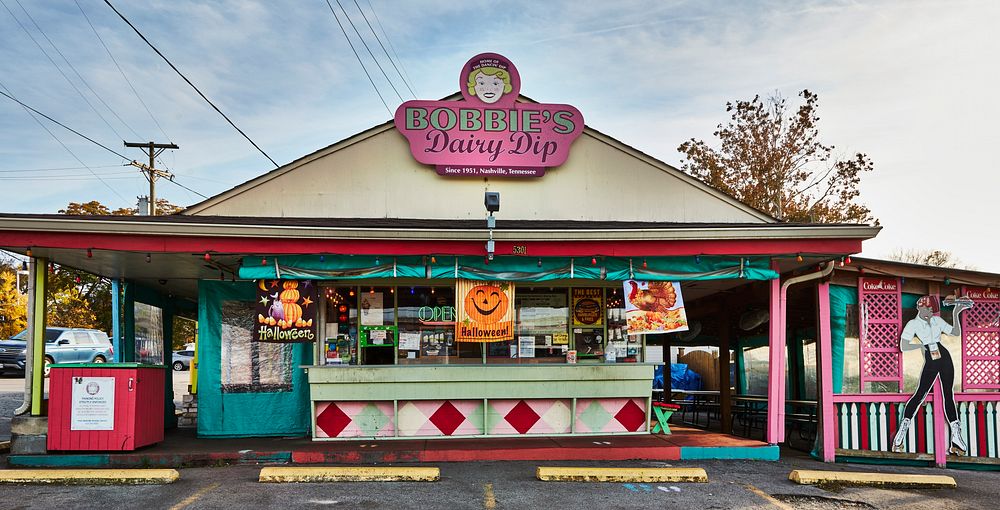                         Bobbie B's Dairy Dip ice-cream parlor along an eclectic strip of Charlotte Avenue, a mile or so from…