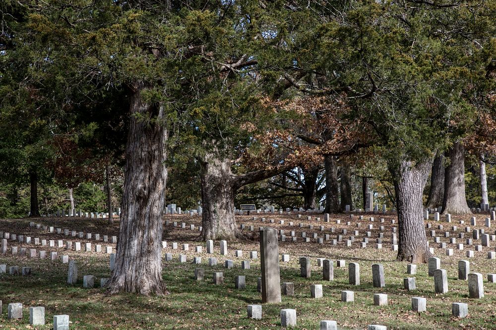                         A U.S. national cemetery Shiloh National Military Park near Shiloh, Tennessee, scene of a two-day…