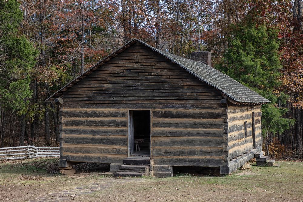                         Log church at the Shiloh National Military Park near Shiloh, Tennessee, scene of a two-day, bloody…