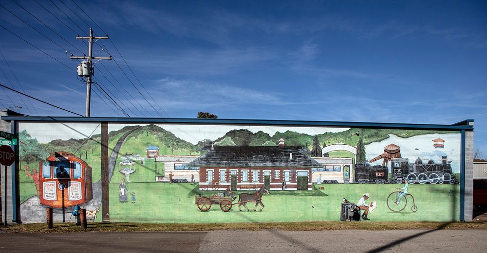                         Mural on a wall of the N.C.& StL Depot and Railroad Museum in Jackson, Tennessee                    …