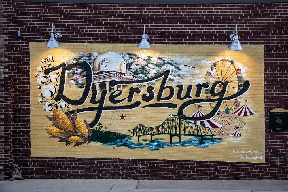                         Downtown mural by mks originals in Dyersburg, a small city in northwest Tennessee                   …